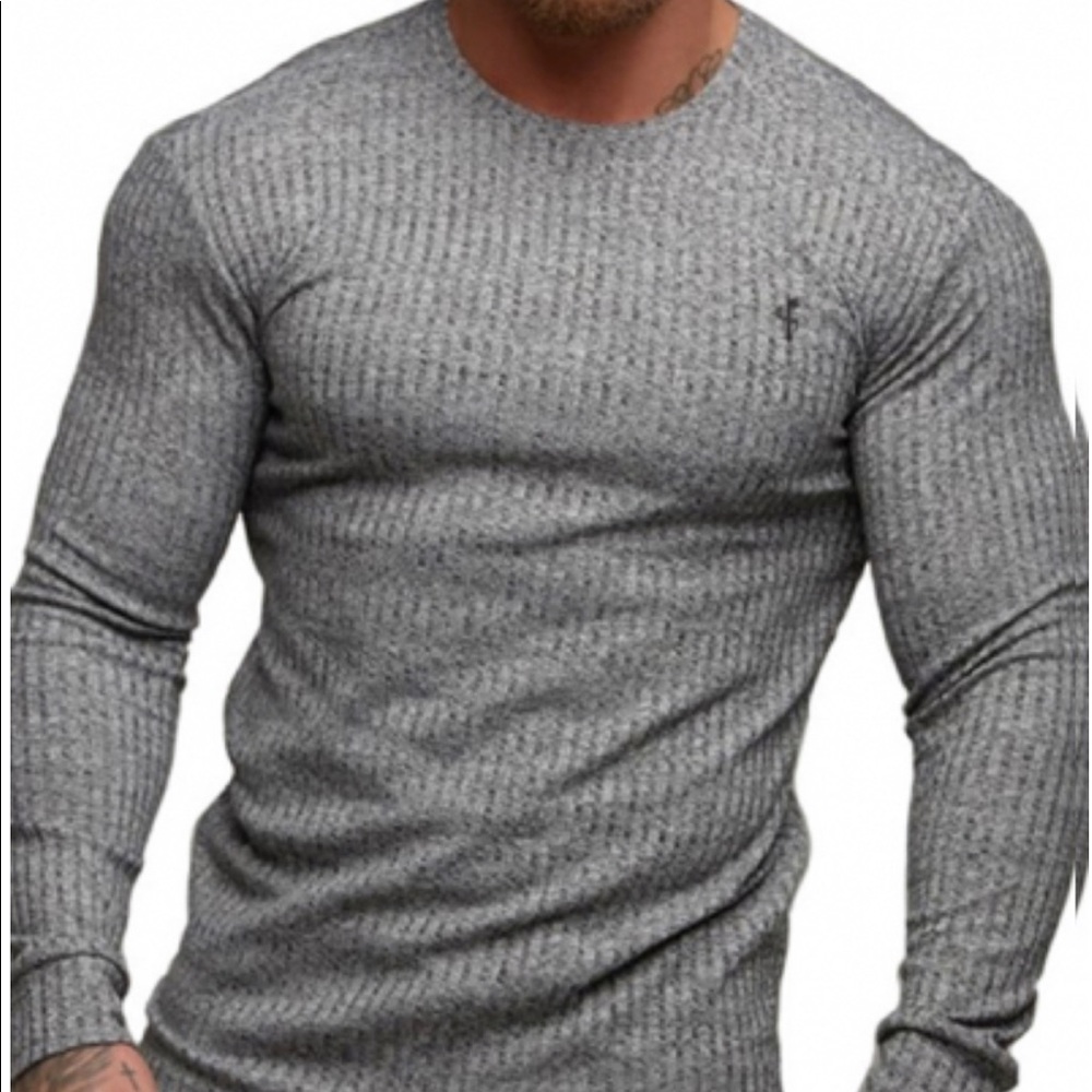 Knitted mens long sleeve T-shirt by father sons
